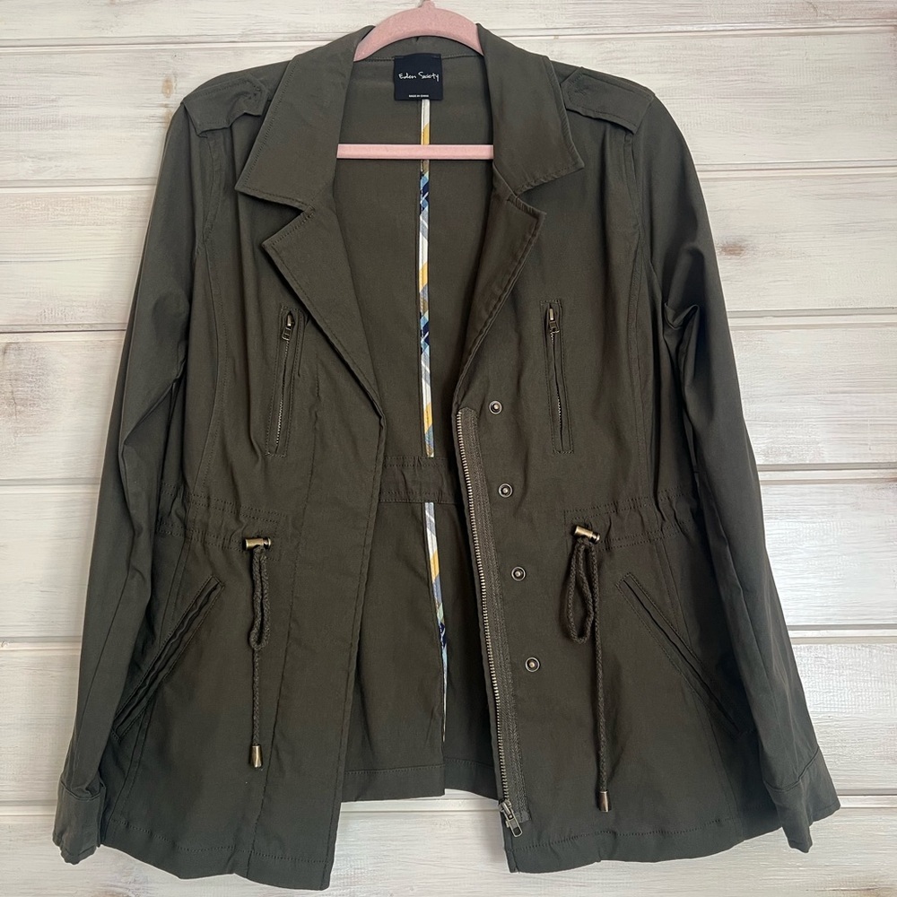 Eden Society Army Green Lightweight Jacket Size Small